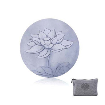 Printed Suede Natural Rubber Ultralight Portable Foldable Anti Slip Round  Yoga Meditation Mat